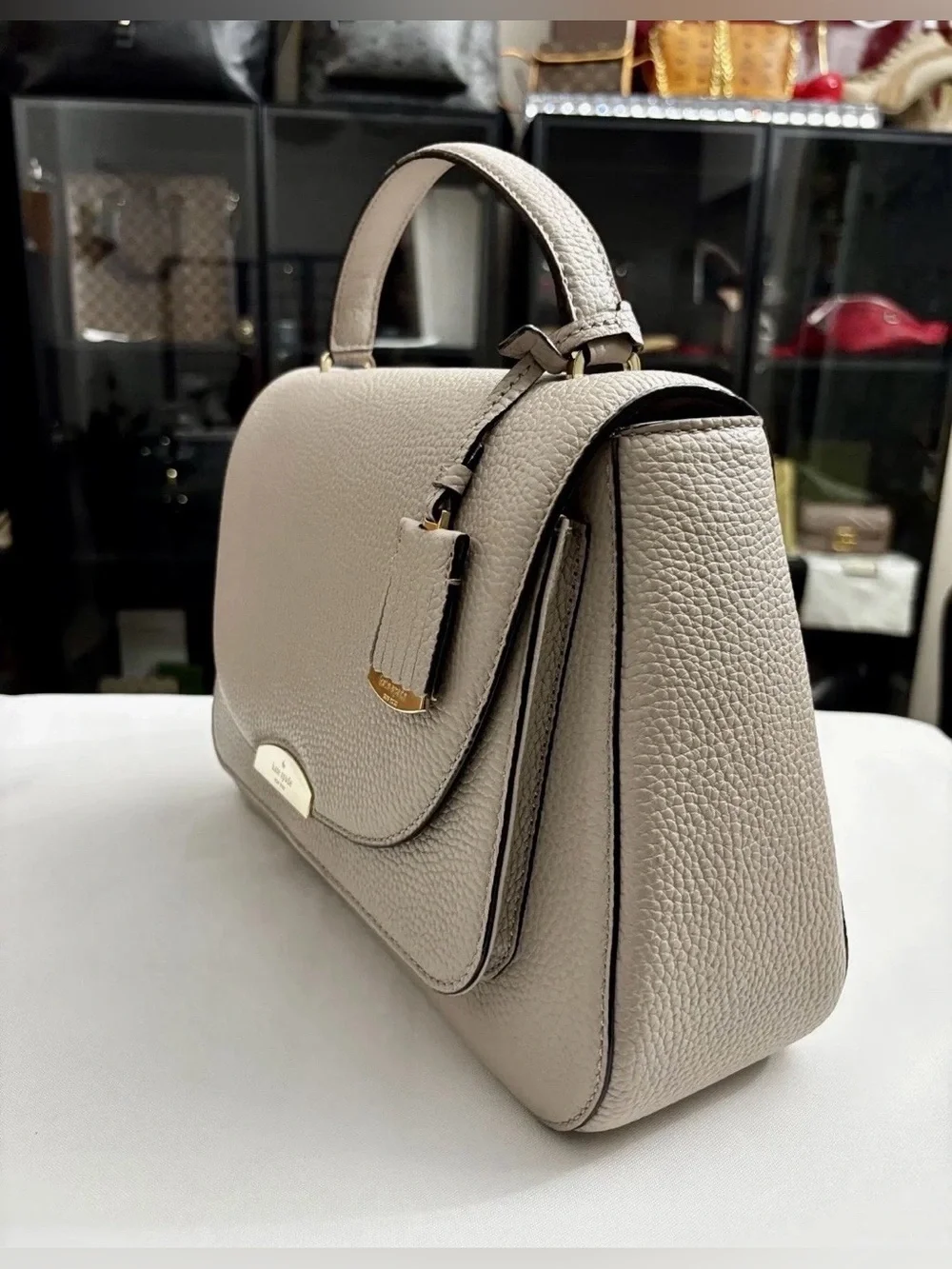 KATE SPADE PINE GROVE WAY ALEXYA  SATCHEL EGG SHELL.